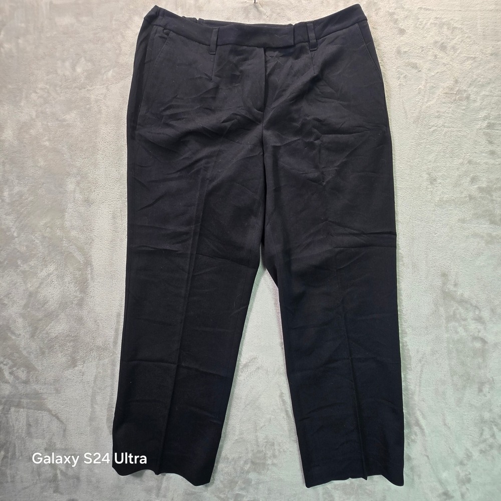 Liz Claiborne Sloane Black Straight Leg Ankle Dress Pants Womens 16W Office